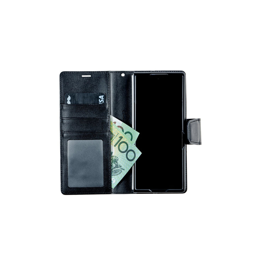 Fone King Black / Samsung Flip 6 HAN PREMIUM DIARY CASE FOR SAMSUNG FOLD & FLIP