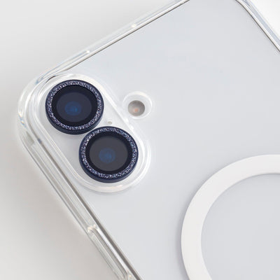 Foney Couture Lens Protector iPhone 16 & 16 Plus / Glitter Blue Jewellery Lens Protector for iPhone 16 Series