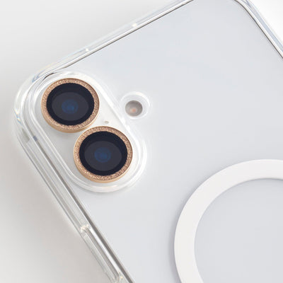 Foney Couture Lens Protector iPhone 16 & 16 Plus / Glitter Gold Jewellery Lens Protector for iPhone 16 Series