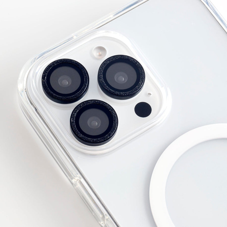 Foney Couture Lens Protector iPhone 16 Pro & 16 Pro Max / Glitter Black Jewellery Lens Protector for iPhone 16 Series