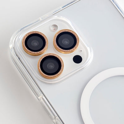 Foney Couture Lens Protector iPhone 16 Pro & 16 Pro Max / Glitter Gold Jewellery Lens Protector for iPhone 16 Series