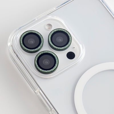 Foney Couture Lens Protector iPhone 16 Pro & 16 Pro Max / Glitter Green Jewellery Lens Protector for iPhone 16 Series