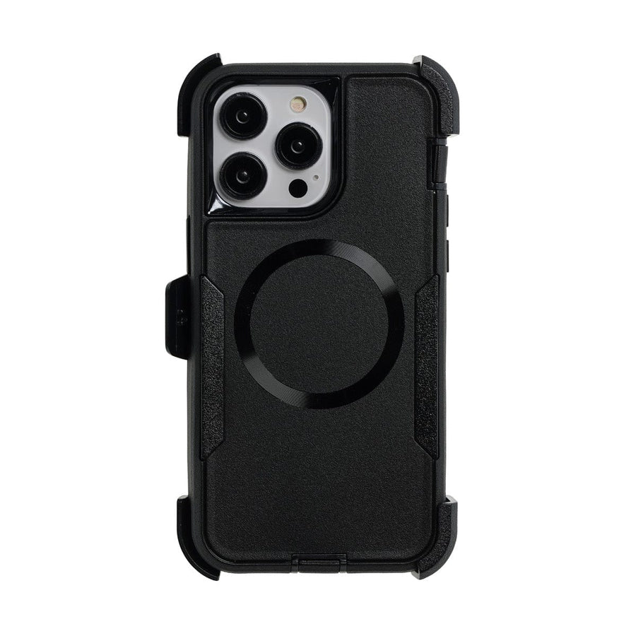 Super Shield Phone Cases Black on Black / iPhone 15 Pro Max Rugged Series Magsafe iPhone Case#colour_Black on Black