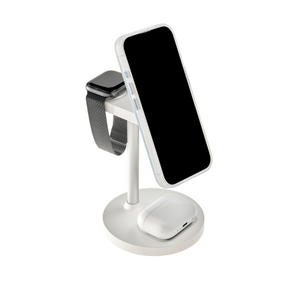 Raw TechLabs Cables & Chargers Grey 3 in 1 Wireless Charger Tower