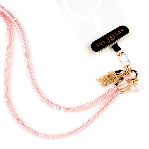 Fone King x Amy Taylor AMY TAYLOR Active Cross Body Strap#Colour_Baby Pink / Gold