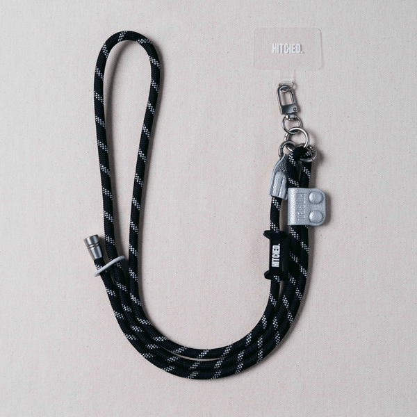 Hitched Crossbody Straps Black and Silver Apollo