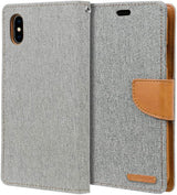 Fone King Phone Cases GREY CANVAS DIARY CASE IPHONE XR