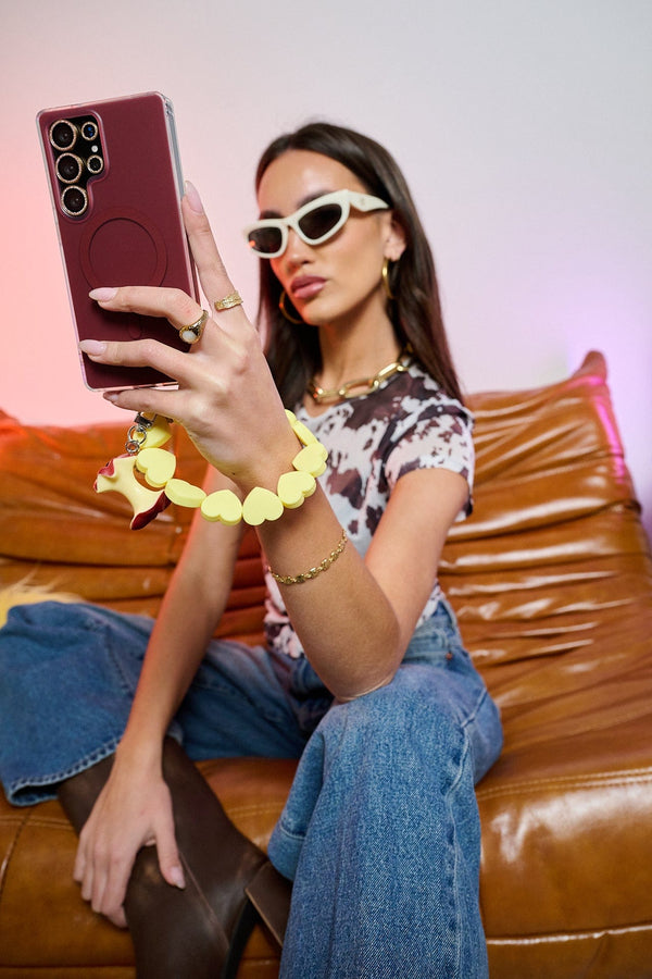 FONEY COUTURE Hand Straps FONEY COUTURE SWEETHEART HAND STRAP YELLOW