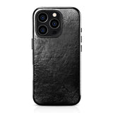 The Personal Print Metallic Black / iPhone 16 Pro Max Full Wrap Genuine Nappa Leather Magsafe iPhone Case