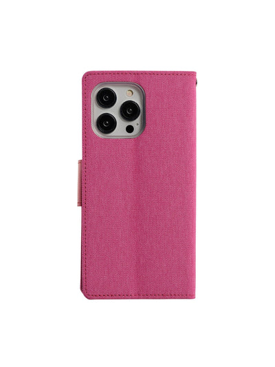 Fone King Goospery Canvas Diary iPhone Case#Colour_Pink
