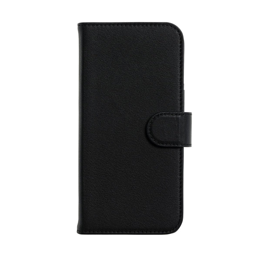 The Personal Print Phone Cases Magnetic Wallet Magsafe Genuine Nappa iPhone Case#colour_Black