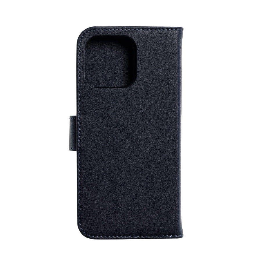 The Personal Print Phone Cases Magnetic Wallet Magsafe Genuine Nappa iPhone Case#colour_Navy