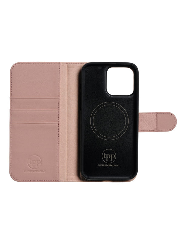 The Personal Print Phone Cases Magnetic Wallet Magsafe Genuine Nappa iPhone Case#colour_Blush Nude