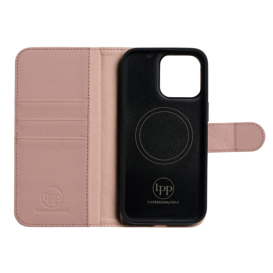 The Personal Print Phone Cases Magnetic Wallet Magsafe Genuine Nappa iPhone Case#colour_Blush Nude