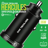 Hercules Cables & Chargers RAW TECHLABS Hercules Super Speed Car Charger