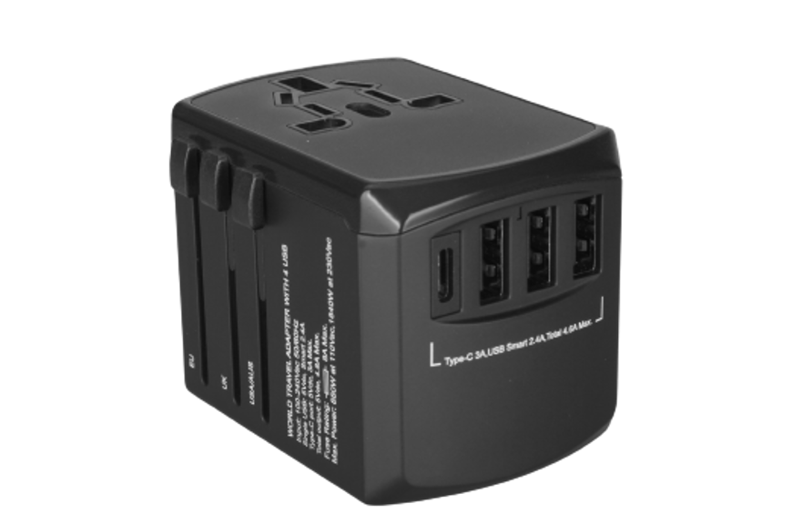 Raw Tech Labs Cables & Chargers RAW TECHLABS TRAVEL ADAPTOR BLACK