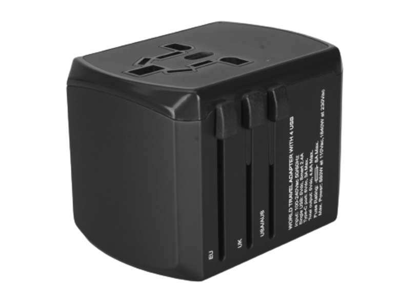 Raw Tech Labs Cables & Chargers RAW TECHLABS TRAVEL ADAPTOR BLACK