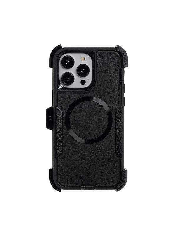 Super Shield Phone Cases Black on Black / iPhone 15 Pro Max Rugged Series Magsafe iPhone Case#colour_Black on Black