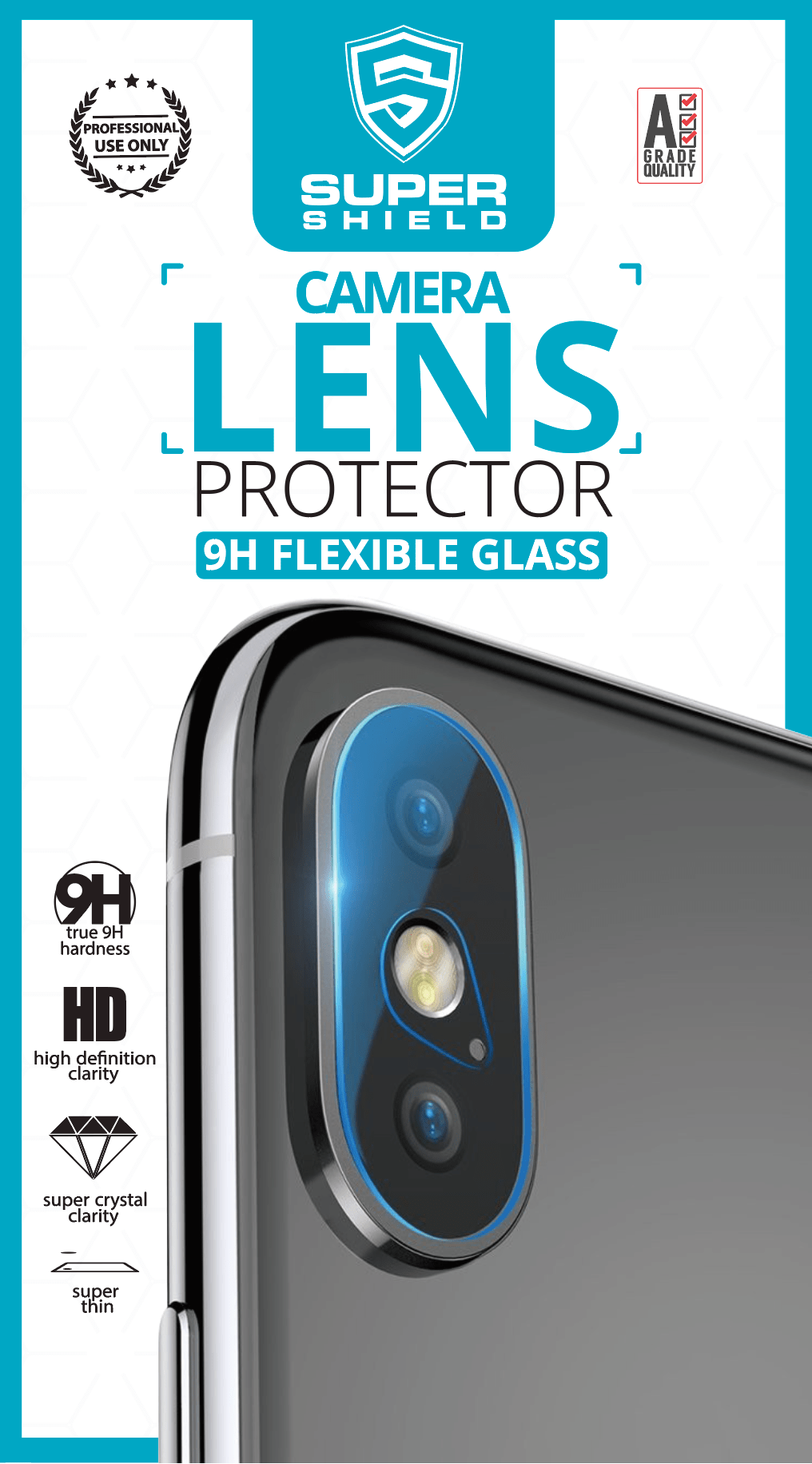 Super Shield Screen Protectors SUPER SHIELD Anti-Shock iPhone Camera Film Protector