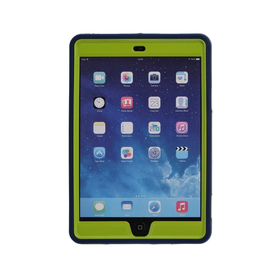 Super Shield iPad & Tablet Cases SUPER SHIELD  PROTECTIVE RANGE RUBBER BOUNCE IPAD MINI 1/2/3#Colour_Navy on Yellow Green