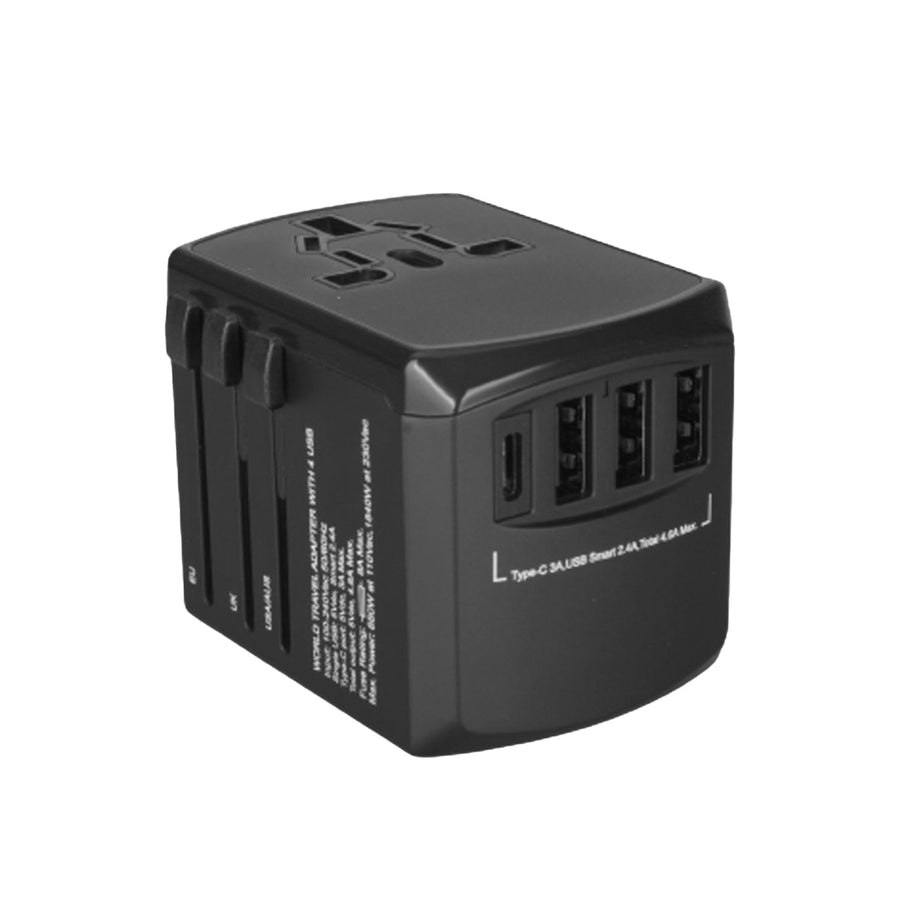 Raw TechLabs Wall Plugs Travel Adaptor Black